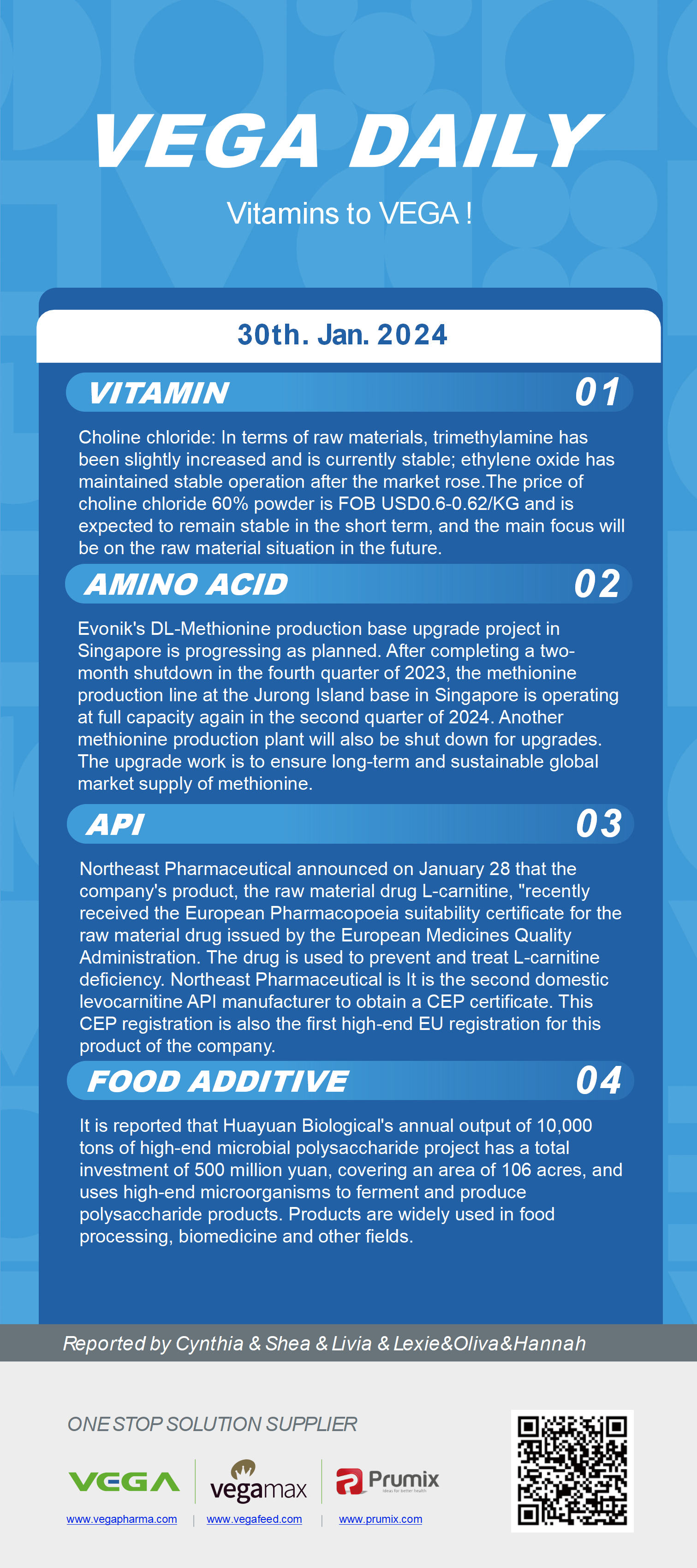 Vega Daily Dated on Jan 30th 2024 Vitamin Amino Acid APl Food Additives.png